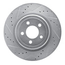 R1 06-23 Dodge Magnum Rear Left Drilled & Slotted Silver Brake Rotor