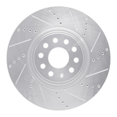 R1 2012-2025 Audi TTS Quattro Front Right Drilled & Slotted Silver Brake Rotor