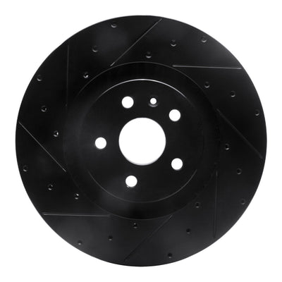 R1 09-15 Cadillac CTS Front Left Drilled & Slotted Black Brake Rotor