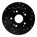 R1 97-06 Acura RSX Rear Drilled & Slotted Black Brake Rotor Set