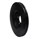 R1 03-09 Volvo S60 Front Left Drilled & Slotted Black Brake Rotor