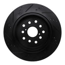 R1 01-06 Lexus LS430 Rear Right Drilled & Slotted Black Brake Rotor