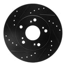 R1 02-15 Acura RSX Front Left Drilled & Slotted Black Brake Rotor