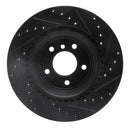 R1 07-15 BMW 335i xDrive Front & Rear Drilled & Slotted Black Brake Rotor Set