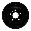 R1 13-20 Ford Special Service Police Sedan Front & Rear Drilled & Slotted Black Brake Rotor Set