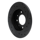 R1 04-09 Kia Spectra Rear Left Drilled & Slotted Black Brake Rotor