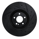 R1 15-23 Mercedes-Benz C300 Sedan Front Left Drilled & Slotted Black Brake Rotor