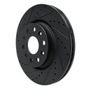 R1 18-25 Jeep Gladiator Front Left Drilled & Slotted Black Brake Rotor