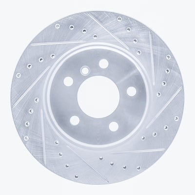 R1 11-16 BMW 528I Front Right Drilled & Slotted Silver Brake Rotor