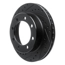 R1 95-99 Ford F-250 4WD (Excl Super Duty) Front Left Drilled & Slotted Black Brake Rotor