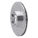 R1 85-94 Subaru GL-10 Front Right Drilled & Slotted Silver Brake Rotor