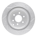 R1 05-12 Nissan Pathfinder Rear Left Drilled & Slotted Silver Brake Rotor