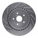 R1 05-07 Subaru Impreza Rear Right Drilled & Slotted Silver Brake Rotor