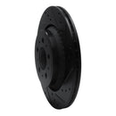 R1 03-14 Volvo XC90 Rear Right Drilled & Slotted Black Brake Rotor