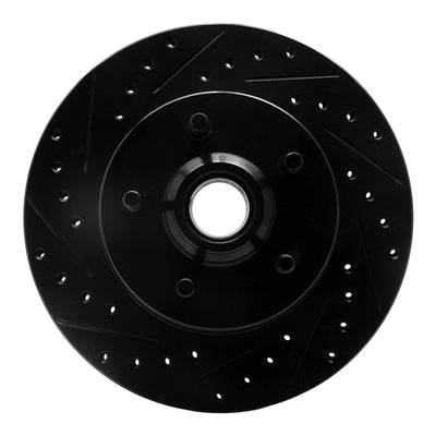 R1 86-92 Jeep Wagoneer Front Left Drilled & Slotted Black Brake Rotor
