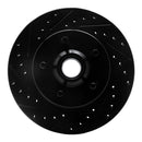 R1 86-92 Jeep Wagoneer Front Left Drilled & Slotted Black Brake Rotor
