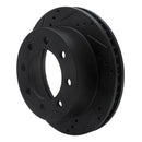 R1 00-02 Dodge Ram 3500 Front Left Drilled & Slotted Black Brake Rotor