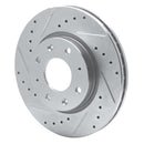 R1 04-09 Kia SPECTRA5 Front Left Drilled & Slotted Silver Brake Rotor