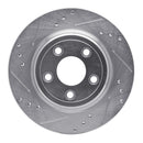 R1 00-06 Ford Thunderbird Rear Left Drilled & Slotted Silver Brake Rotor