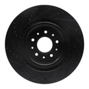 R1 00-06 Jaguar XKR Front Right Drilled & Slotted Black Brake Rotor