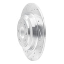 R1 09-14 Acura TL Rear Left Drilled & Slotted Silver Brake Rotor