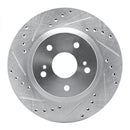 R1 06-17 Suzuki Grand Vitara Front Left Drilled & Slotted Silver Brake Rotor