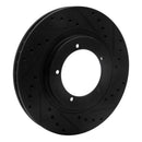 R1 86-86 Porsche 944 Turbo Front Right Drilled & Slotted Black Brake Rotor