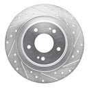 R1 13-24 Mitsubishi ASX Rear Drilled & Slotted Silver Brake Rotor Set