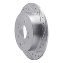 R1 16-22 Hyundai TUCSON Rear Right Drilled & Slotted Silver Brake Rotor