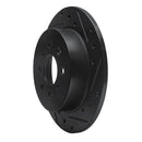 R1 01-05 Acura EL Rear Right Drilled & Slotted Black Brake Rotor