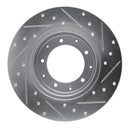 R1 74-16 Land Rover Range Rover Rear Left Drilled & Slotted Silver Brake Rotor