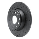 R1 05-18 Audi A3 Rear Drilled & Slotted Black Brake Rotor Set