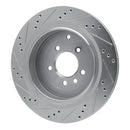 R1 05-16 Land Rover LR4 Rear Right Drilled & Slotted Silver Brake Rotor