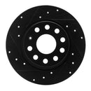 R1 10-25 Audi A3 Quattro Front & Rear Drilled & Slotted Black Brake Rotor Set