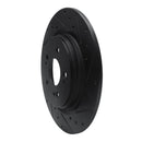 R1 18-25 Honda Odyssey Rear Right Drilled & Slotted Black Brake Rotor