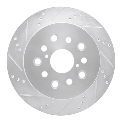 R1 01-06 Lexus LS430 Rear Left Drilled & Slotted Silver Brake Rotor