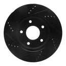 R1 07-17 Dodge CALIBER Front Right Drilled & Slotted Black Brake Rotor