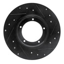 R1 65-76 Porsche 911 Front Left Drilled & Slotted Black Brake Rotor