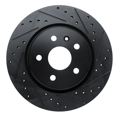 R1 19-25 Buick Envision Rear Right Drilled & Slotted Black Brake Rotor