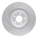 R1 04-09 Audi S4 Front Right Drilled & Slotted Silver Brake Rotor