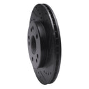 R1 84-95 Mercedes-Benz 260E Front Right Drilled & Slotted Black Brake Rotor