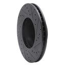 R1 04-10 BMW 528XI Front Left Drilled & Slotted Black Brake Rotor