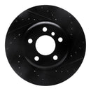 R1 11-16 BMW 528I xDrive Front Right Drilled & Slotted Black Brake Rotor
