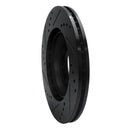 R1 87-93 Saab 900 Front Right Drilled & Slotted Black Brake Rotor