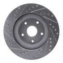 R1 92-97 Subaru SVX Front Right Drilled & Slotted Silver Brake Rotor