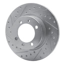 R1 81-87 Saab 900 Front Left Drilled & Slotted Silver Brake Rotor
