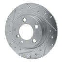 R1 13-16 Mini Cooper Countryman Rear Left Drilled & Slotted Silver Brake Rotor