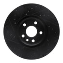 R1 07-18 Land Rover Range Rover Evoque Front Right Drilled & Slotted Black Brake Rotor