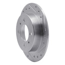 R1 91-06 Nissan Lucino Rear Drilled & Slotted Silver Brake Rotor Set