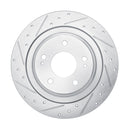 R1 13-24 Mitsubishi ASX Rear Drilled & Slotted Silver Brake Rotor Set